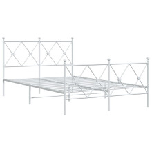 (white, 120x190 cm/with headboard & footboard) vidaXL Metal Bed Frame with Headboard and Footboard Bed Base Black 80x200 cm