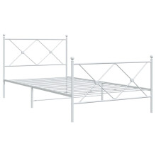 (white, 107x203cm/with headboard & footboard) vidaXL Metal Bed Frame with Headboard and Footboard Bed Base Black 80x200 cm