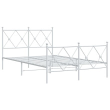 (white, 120x200 cm/with headboard & footboard) vidaXL Metal Bed Frame with Headboard and Footboard Bed Base Black 80x200 cm