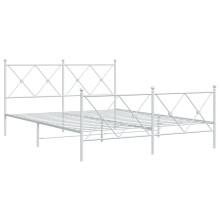 (white, 150x200 cm/with headboard & footboard) vidaXL Metal Bed Frame with Headboard and Footboard Bed Base Black 80x200 cm