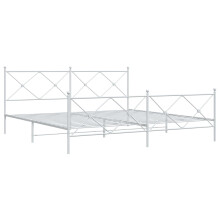 (white, 200x200 cm/with headboard & footboard) vidaXL Metal Bed Frame with Headboard and Footboard Bed Base Black 80x200 cm