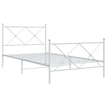 (white, 100x200 cm/with headboard & footboard) vidaXL Metal Bed Frame with Headboard and Footboard Bed Base Black 80x200 cm