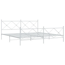 (white, 193x203 cm/with headboard & footboard) vidaXL Metal Bed Frame with Headboard and Footboard Bed Base Black 80x200 cm