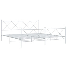 (white, 183x213cm/with headboard & footboard) vidaXL Metal Bed Frame with Headboard and Footboard Bed Base Black 80x200 cm
