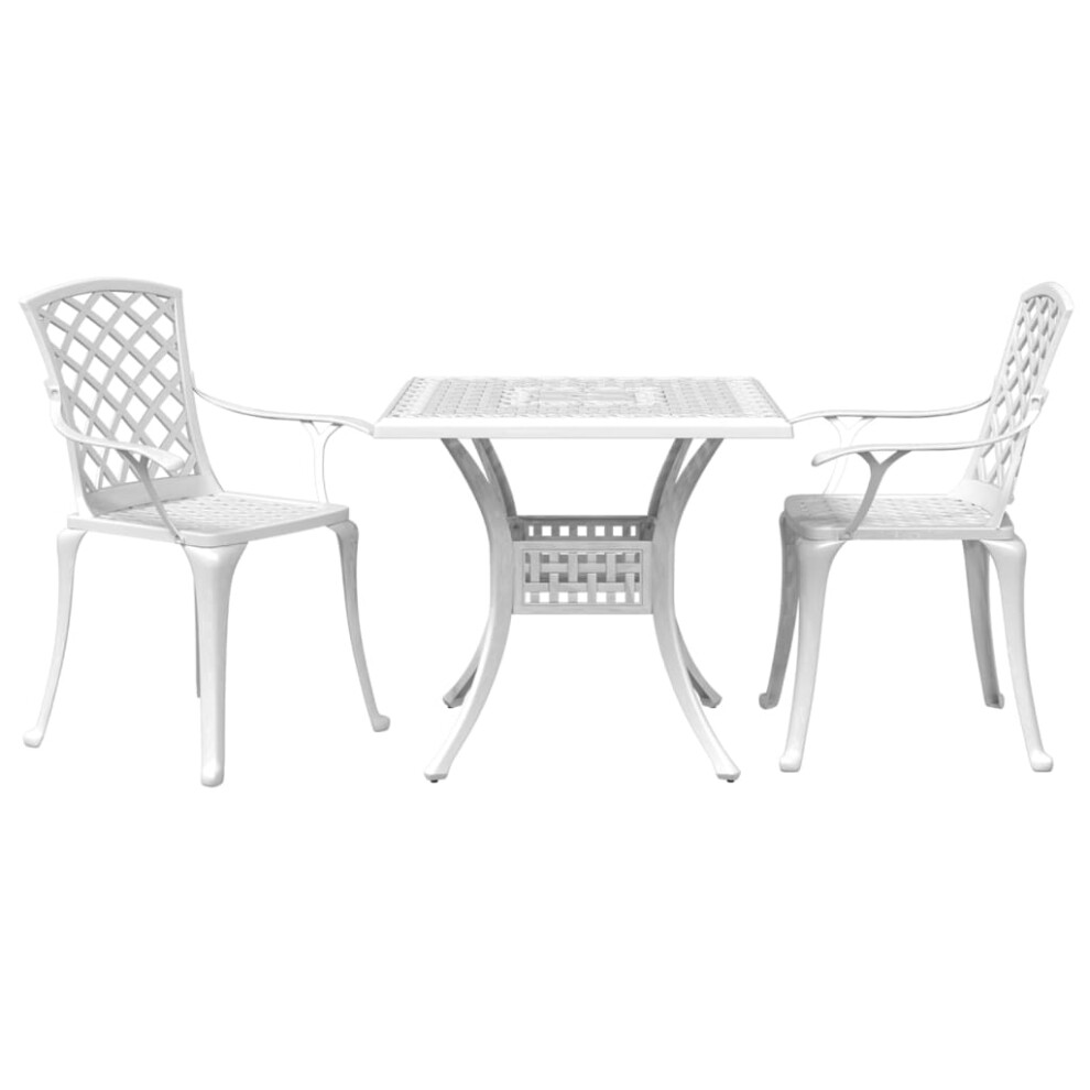 (white, 3 piece) vidaXL Bistro Set 3 Piece Bar Set Garden Table and Chair Green Cast Aluminium