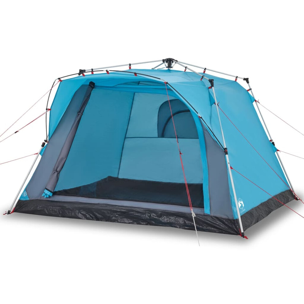 (Blue) vidaXL Camping Tent Cabin 4-Person Lightweight Tent Dome Tent Quick Release