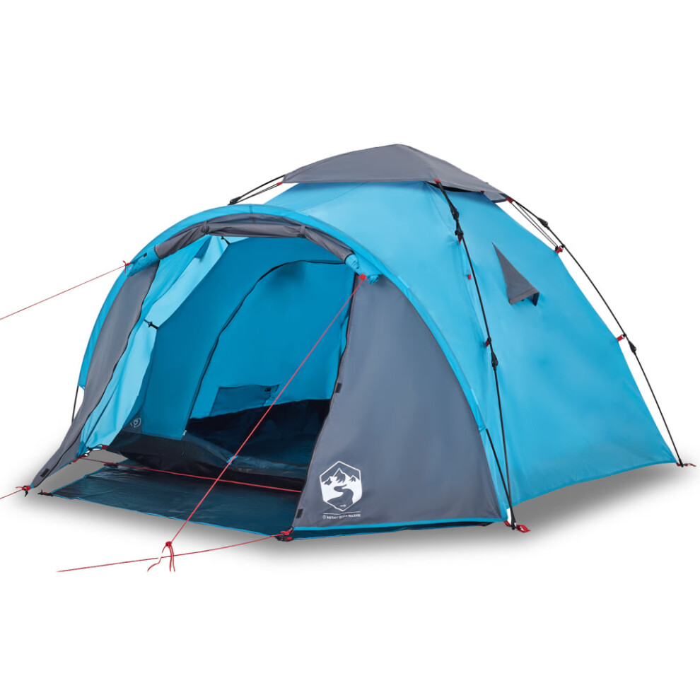 (Blue) vidaXL Camping Tent Dome 3-Person Lightweight Dome Tent Green Quick Release