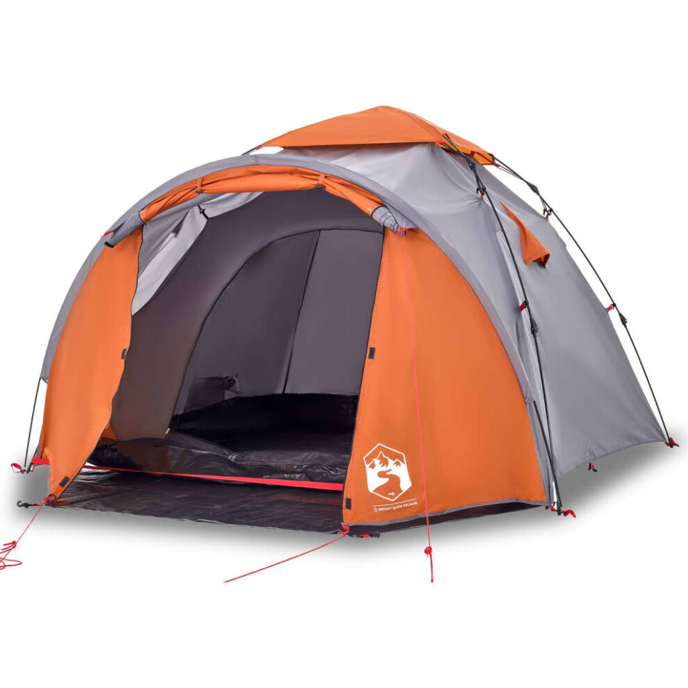 (Grey And orange) vidaXL Camping Tent Dome 3-Person Lightweight Dome Tent Green Quick Release