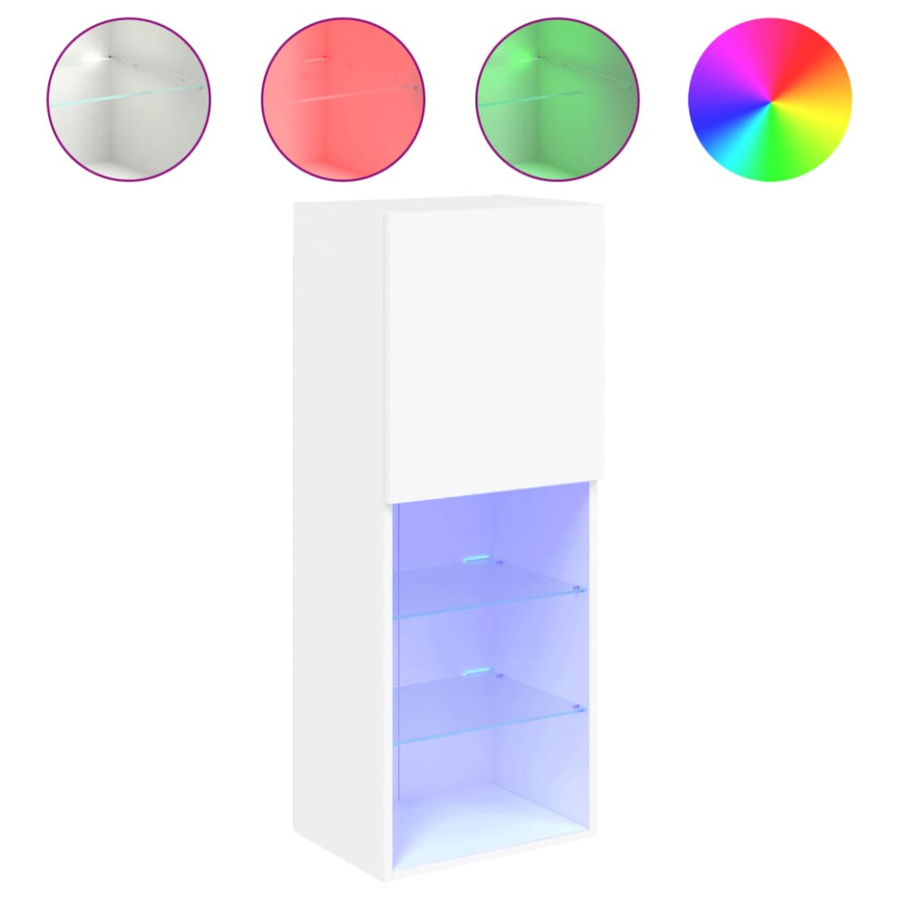Vidaxl (White, 40.5 X 30 X 102 Cm/ 1 Pcs) Tv Cabinets With Led Lights Tv Stand Tv Units Entertainment Centre