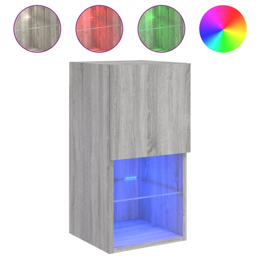 Vidaxl (Grey Sonoma, 30.5 X 30 X 60 Cm/ 1 Pcs) Tv Cabinets With Led Lights Tv Stand Tv Units Entertainment Centre