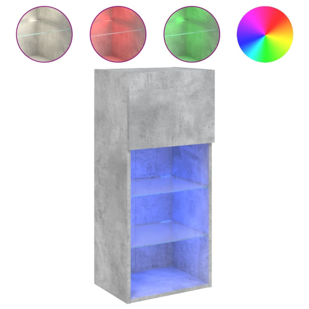 Vidaxl (Concrete Grey, 40.5 X 30 X 90 Cm/ 1 Pcs) Tv Cabinets With Led Lights Tv Stand Tv Units Entertainment Centre
