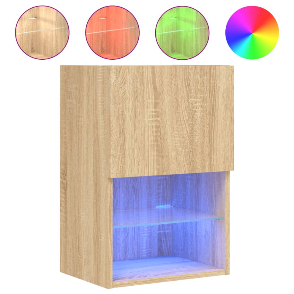 Vidaxl (Sonoma Oak, 40.5 X 30 X 60 Cm/ 1 Pcs) Tv Cabinets With Led Lights Tv Stand Tv Units Entertainment Centre