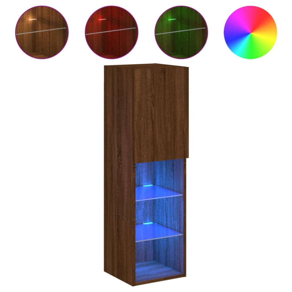Vidaxl (Brown Oak, 30.5 X 30 X 102 Cm/ 1 Pcs) Tv Cabinets With Led Lights Tv Stand Tv Units Entertainment Centre
