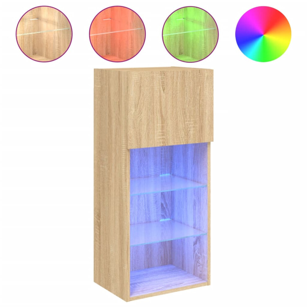Vidaxl (Sonoma Oak, 40.5 X 30 X 90 Cm/ 1 Pcs) Tv Cabinets With Led Lights Tv Stand Tv Units Entertainment Centre