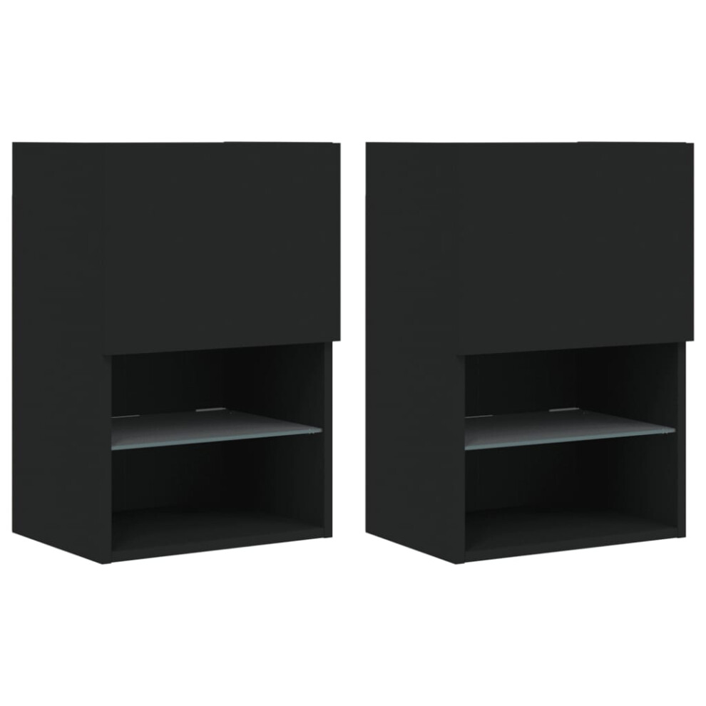 (black, 40.5 x 30 x 60 cm/ 2 pcs) vidaXL TV Cabinets with LED Lights TV Stand TV Units Entertainment Centre