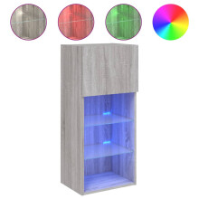 (grey sonoma, 40.5 x 30 x 90 cm/ 1 pcs) vidaXL TV Cabinets with LED Lights TV Stand TV Units Entertainment Centre