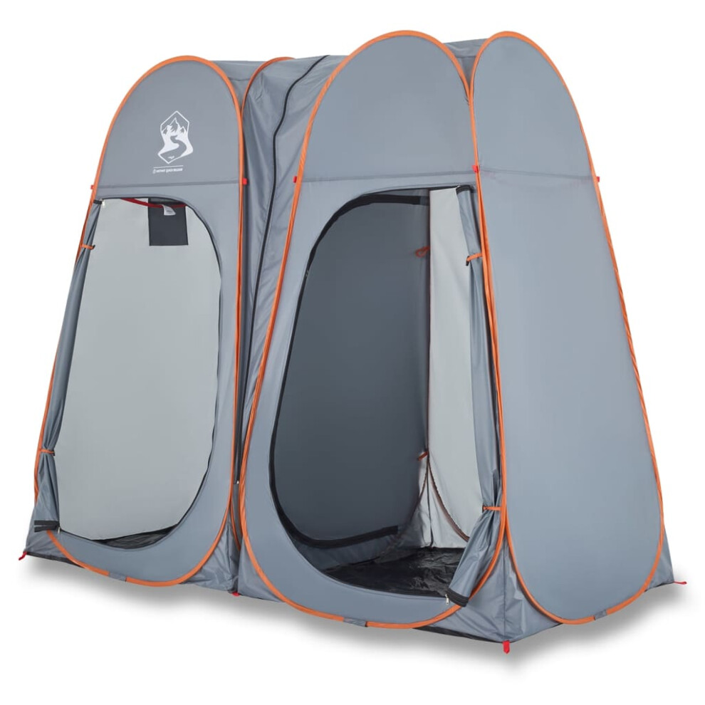 (Grey and orange) vidaXL Privacy Tent Outdoor Toilet Tent Shower Changing Tent Pop-up Waterproof