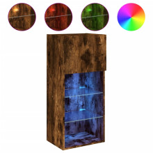 vidaXL TV-Schrank mit LED-Leuchten Räuchereiche 40,5x30x90 cm