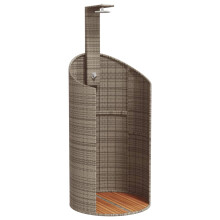 (grey, 100 x 100 x 241.5 cm) vidaXL Outdoor Shower Garden Beach Pool Shower Poly Rattan and Acacia Wood