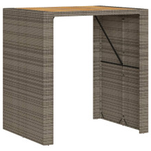 (grey, 105 x 80 x 110 cm) vidaXL Garden Table with Acacia Wood Top Outdoor Dining Table Poly Rattan