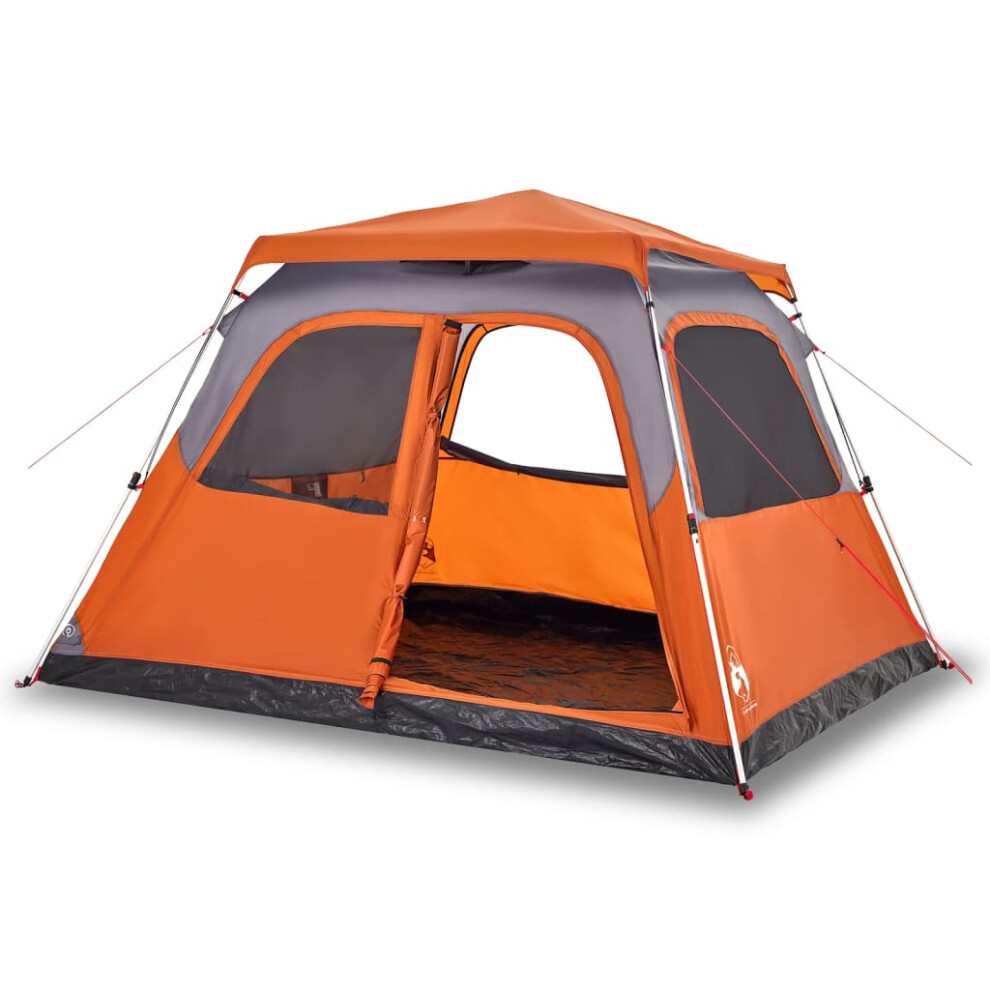 (Grey and orange, 310 x 285 x 200 cm) vidaXL Camping Tent Dome 4-Person Lightweight Dome Tent Green Quick Release