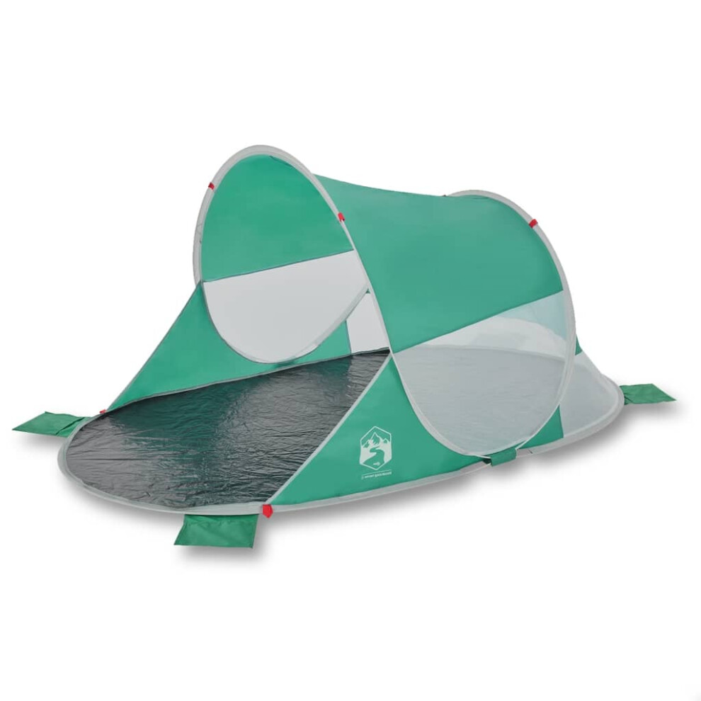 (Sea green) vidaXL Beach Tent 2-Person Lightweight Camping Tent Grey Pop-up Waterproof