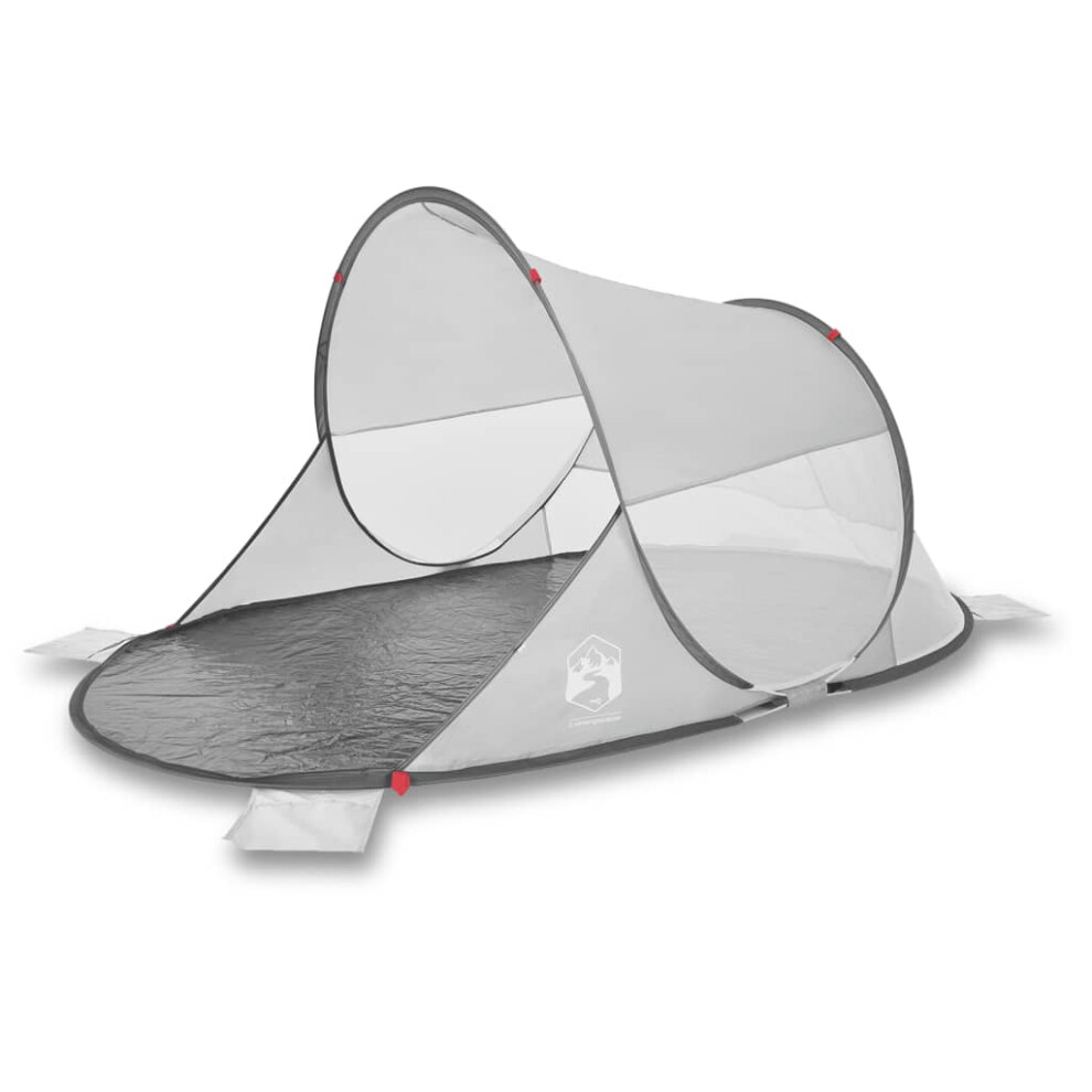 (Grey) vidaXL Beach Tent 2-Person Lightweight Tent Camping Tent Pop-up Waterproof