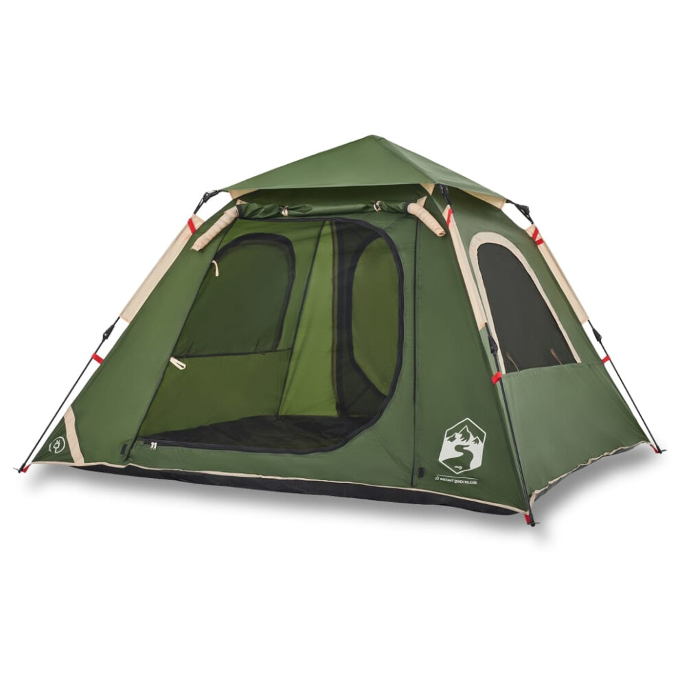 (Green, 210 x 210 x 140 cm) vidaXL Camping Tent Dome 5-Person Dome Tent Grey and Orange Quick Release