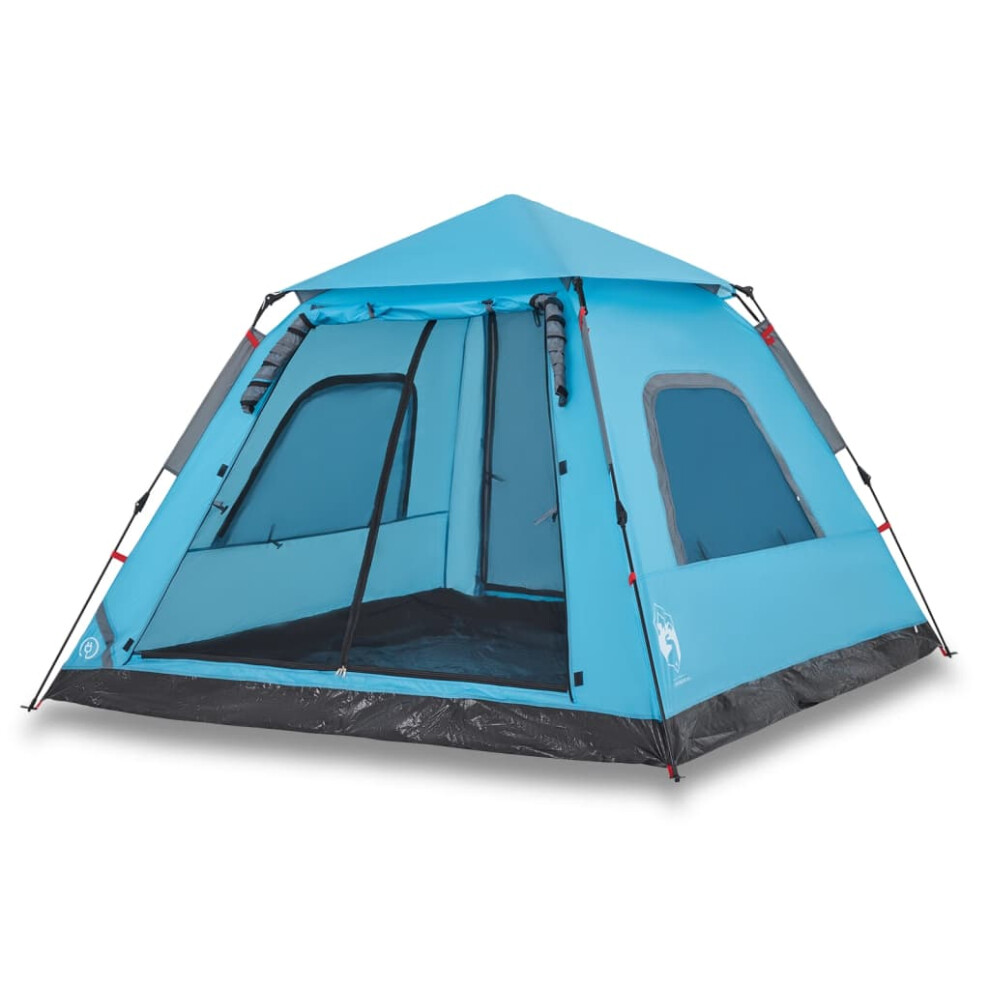 (Blue, 235 x 235 x 155 cm) vidaXL Camping Tent Dome 5-Person Dome Tent Grey and Orange Quick Release