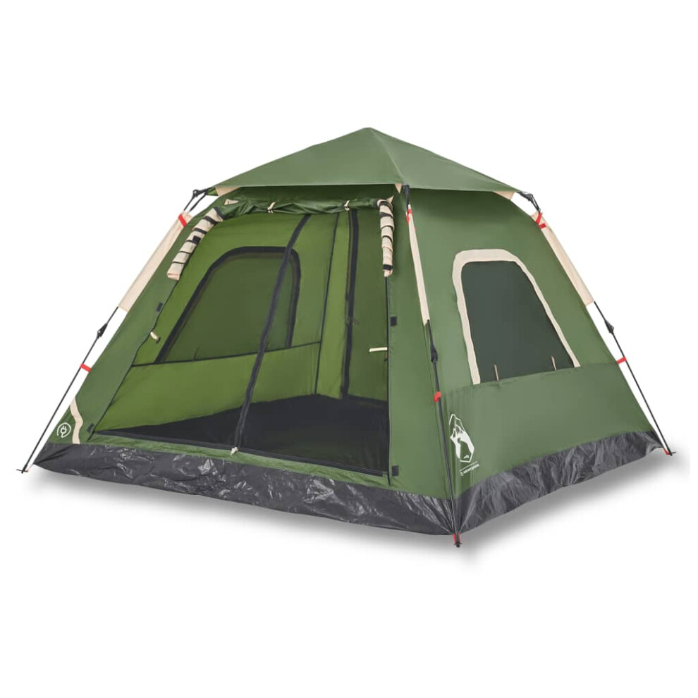 (Green, 235 x 235 x 155 cm) vidaXL Camping Tent Dome 5-Person Dome Tent Grey and Orange Quick Release