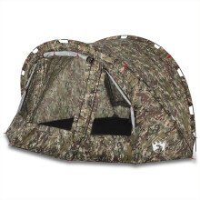 (Camouflage) vidaXL Fishing Tent 4-Person Lightweight Tent Camping Tent Olive Waterproof
