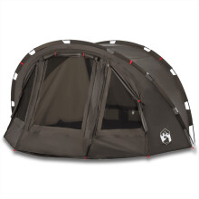 (Brown) vidaXL Fishing Tent 4-Person Lightweight Tent Camping Tent Olive Waterproof