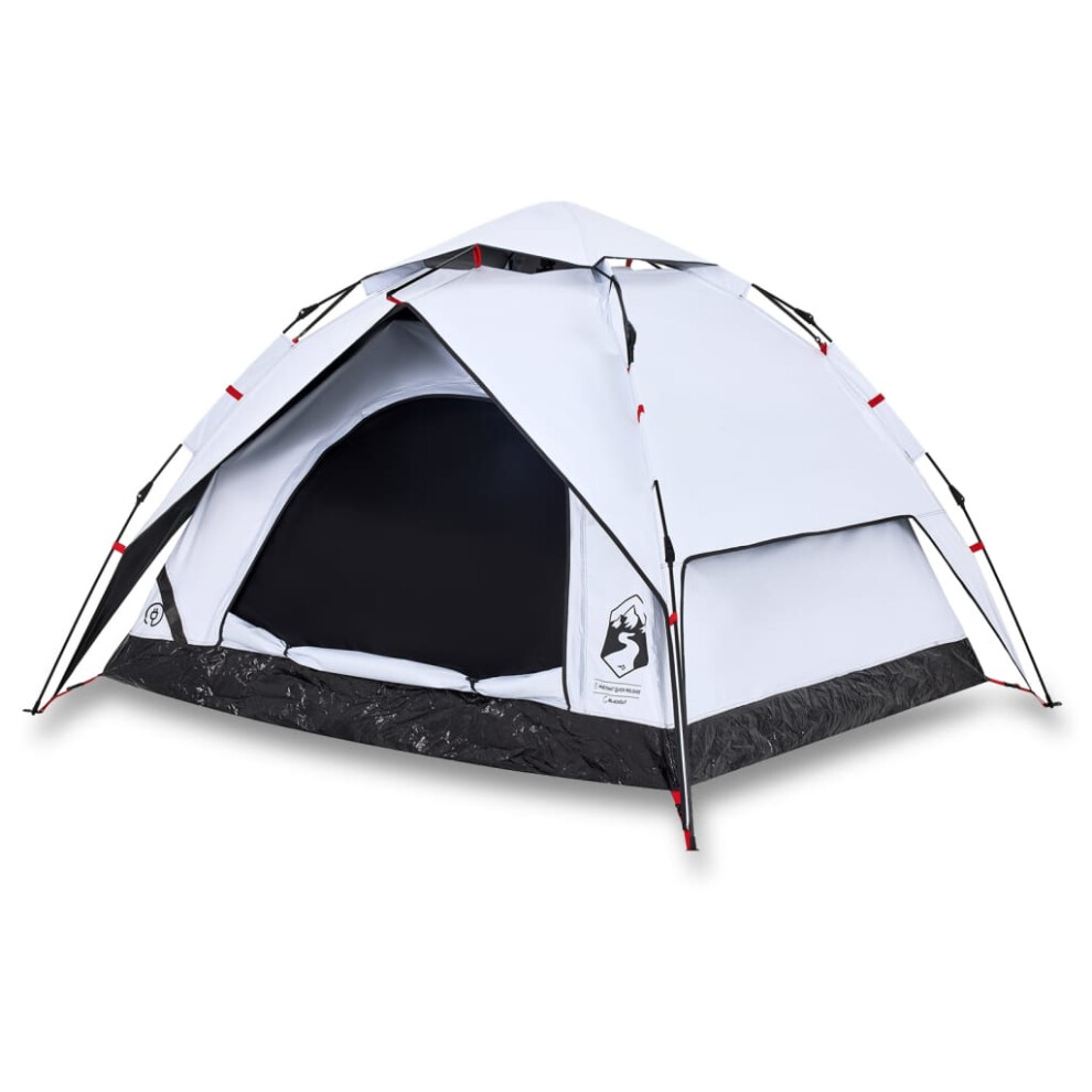 (White blackout, 230 x 200 x 148 cm) vidaXL Camping Tent Dome 4-Person Dome Tent Grey and Orange Quick Release