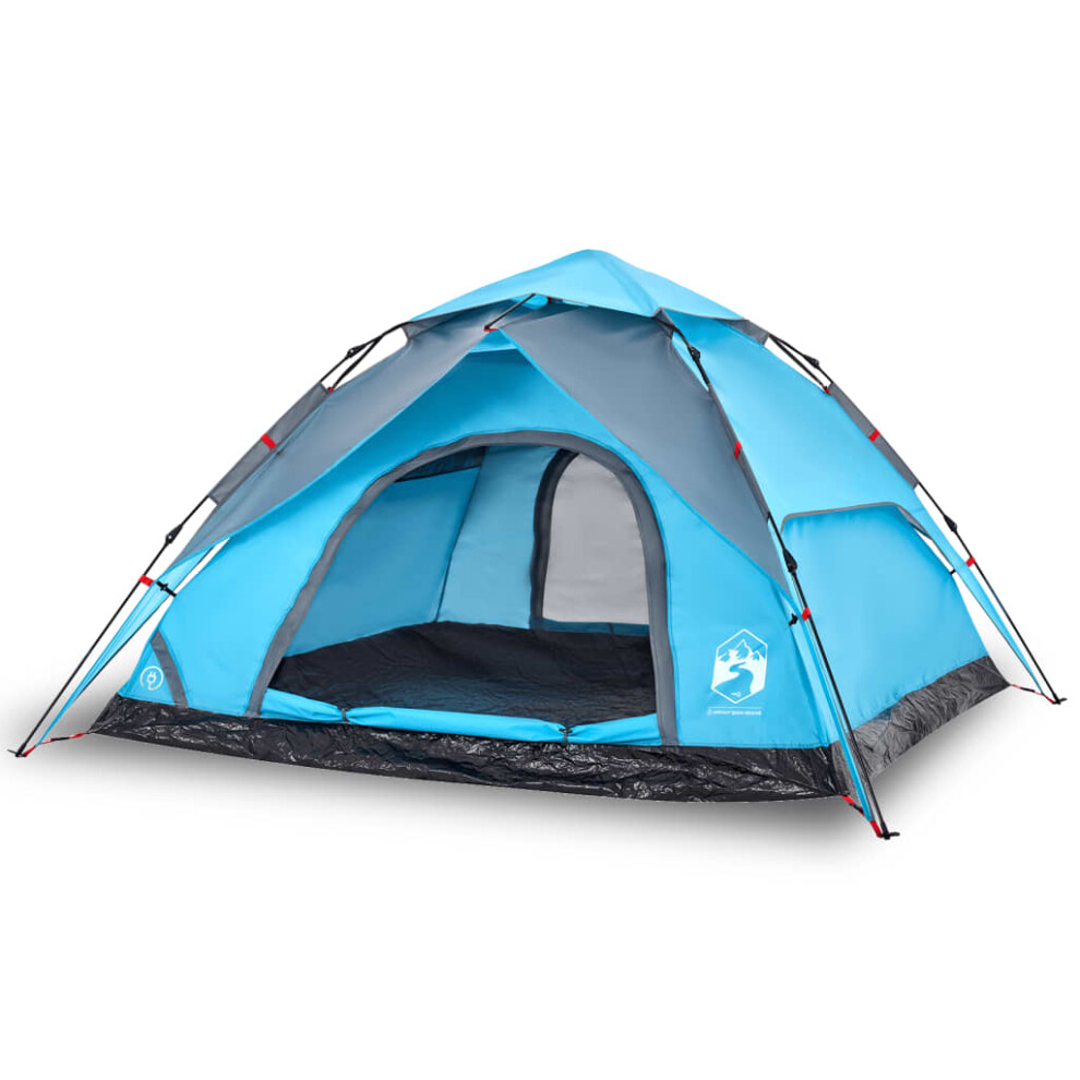 (Blue, 250 x 250 x 155 cm) vidaXL Camping Tent Dome 4-Person Dome Tent Grey and Orange Quick Release