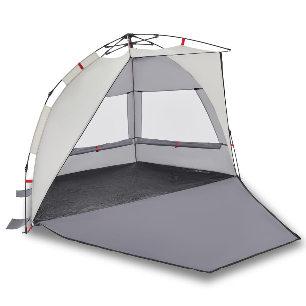 (Grey, 224 x 138 x 142 cm) vidaXL Beach Tent 2-Person Lightweight Tent Grey Quick Release Waterproof