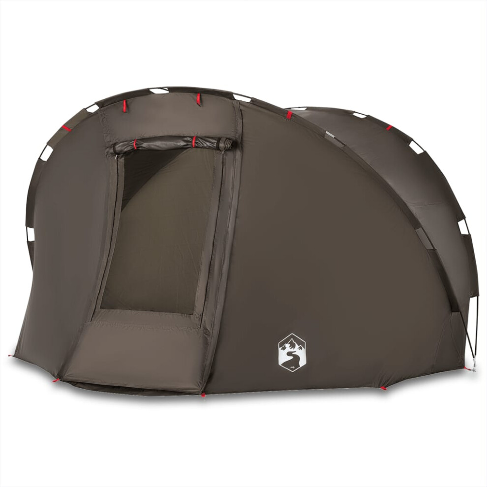 (Brown) vidaXL Fishing Tent 5-Person Lightweight Tent Camping Tent Olive Waterproof