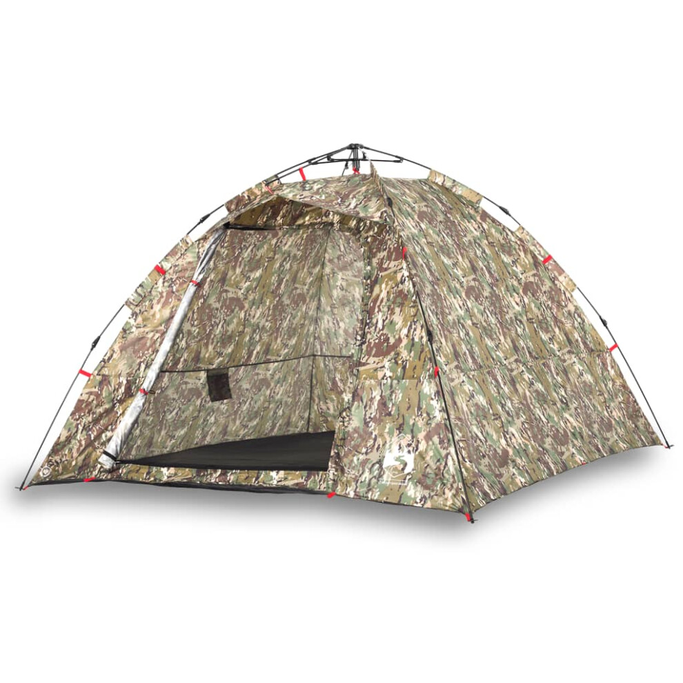 (Camouflage) vidaXL Fishing Tent 4-Person Camping Tent Shelter Olive Green Quick Release