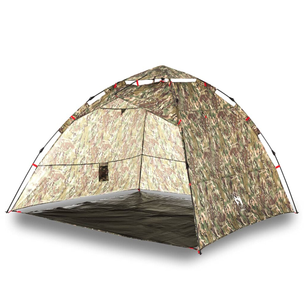 (Camouflage) vidaXL Fishing Tent 4-Person Lightweight Camping Tent Camouflage Quick Release