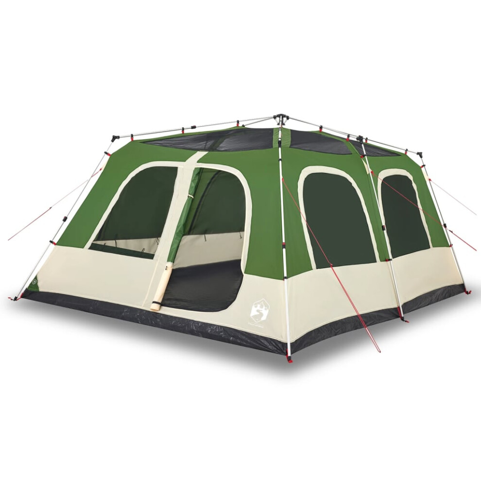 (Green) vidaXL Family Tent Dome 10-Person Lightweight Tent Camping Tent Quick Release