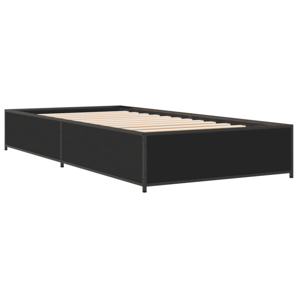Vidaxl (Black, 100 X 200 Cm) Bed Frame Bed Base Sonoma Oak 160X200 Cm Engineered Wood And Metal