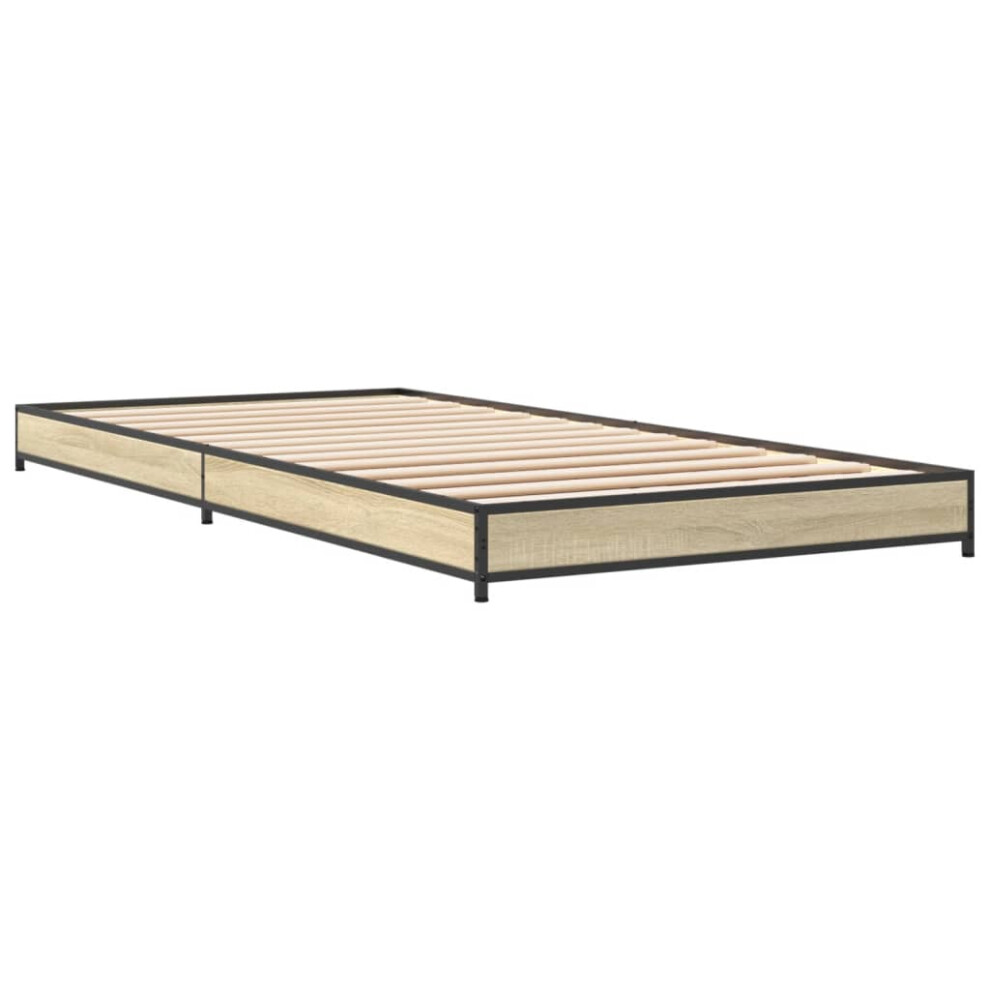 (sonoma oak, 90 x 200 cm) vidaXL Bed Frame Bed Base Sonoma Oak 160x200 cm Engineered Wood and Metal