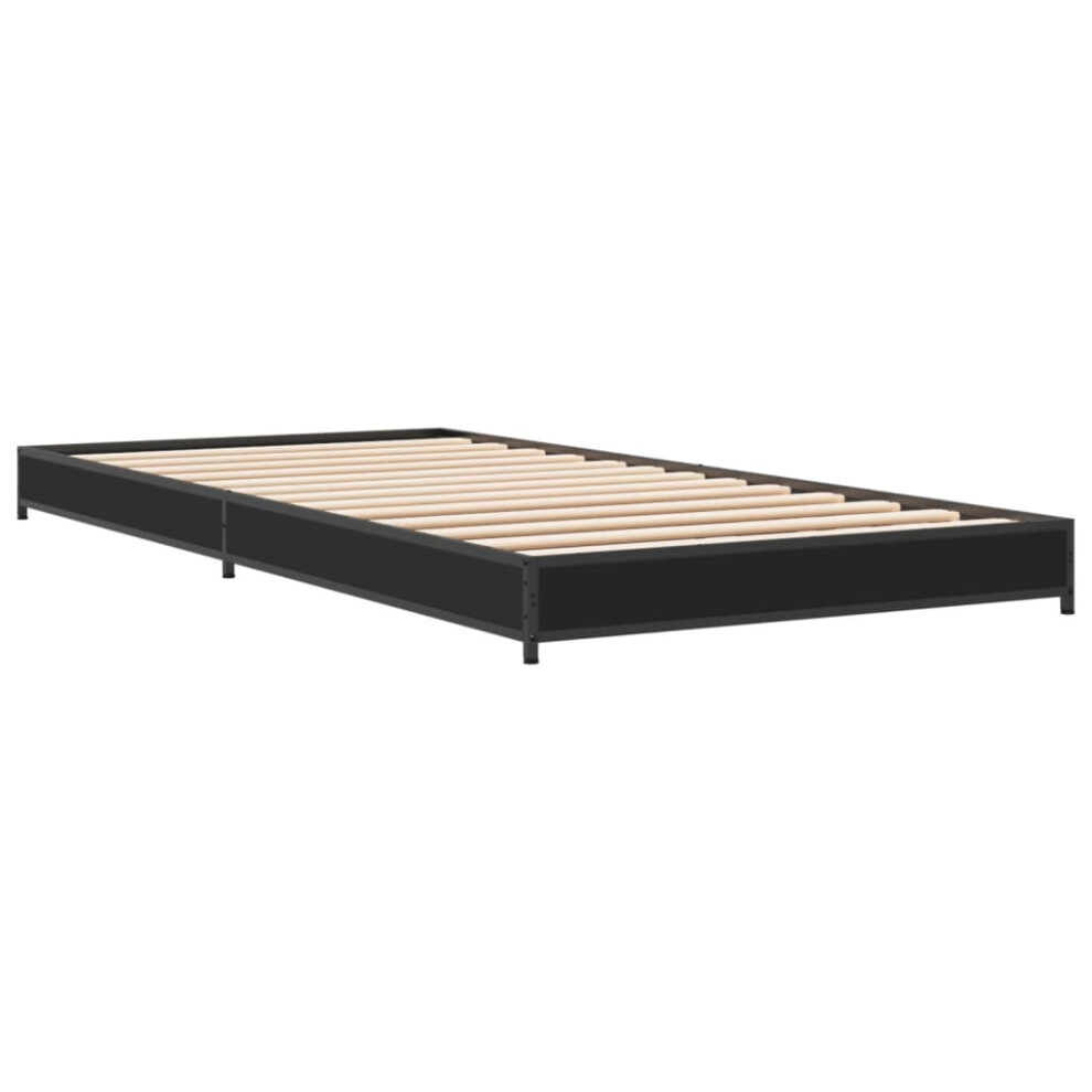 (black, 90 x 200 cm) vidaXL Bed Frame Bed Base Sonoma Oak 160x200 cm Engineered Wood and Metal