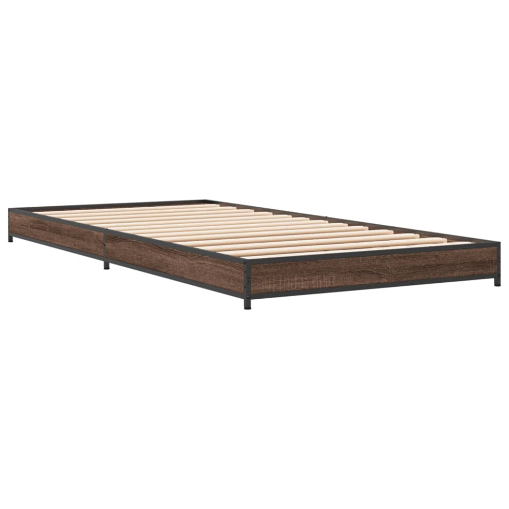 (brown oak, 100 x 200 cm) vidaXL Bed Frame Bed Base Sonoma Oak 160x200 cm Engineered Wood and Metal