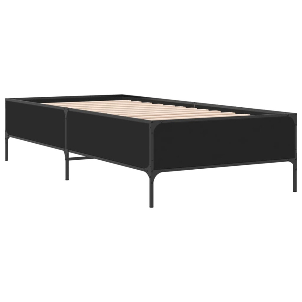 (black, 90 x 190 cm) vidaXL Bed Frame Home Bed Base Mattress Foundation Engineered Wood and Metal