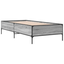 (grey sonoma, 90 x 190 cm) vidaXL Bed Frame Home Bed Base Mattress Foundation Engineered Wood and Metal
