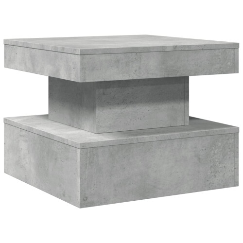 VidaXL vidaXL Coffee Table with LED Lights End Table Side Sofa Table Concrete Grey 2