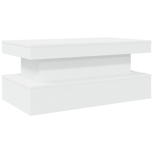 VidaXL (white, 90 x 50 x 40 cm) vidaXL Coffee Table with LED Lights Hallway Accent End Table Side Sofa Table 2