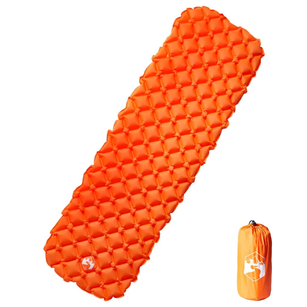 Vidaxl (Orange) Inflating Camping Mattress Outdoor Air Mattress Picnic Sleeping Mat Orange