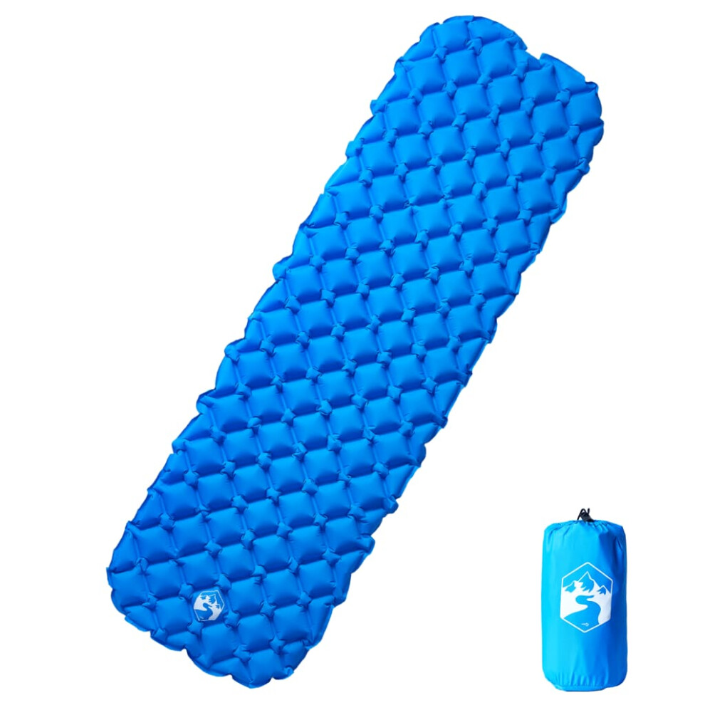 Vidaxl (Blue) Inflating Camping Mattress Outdoor Air Mattress Picnic Sleeping Mat Blue