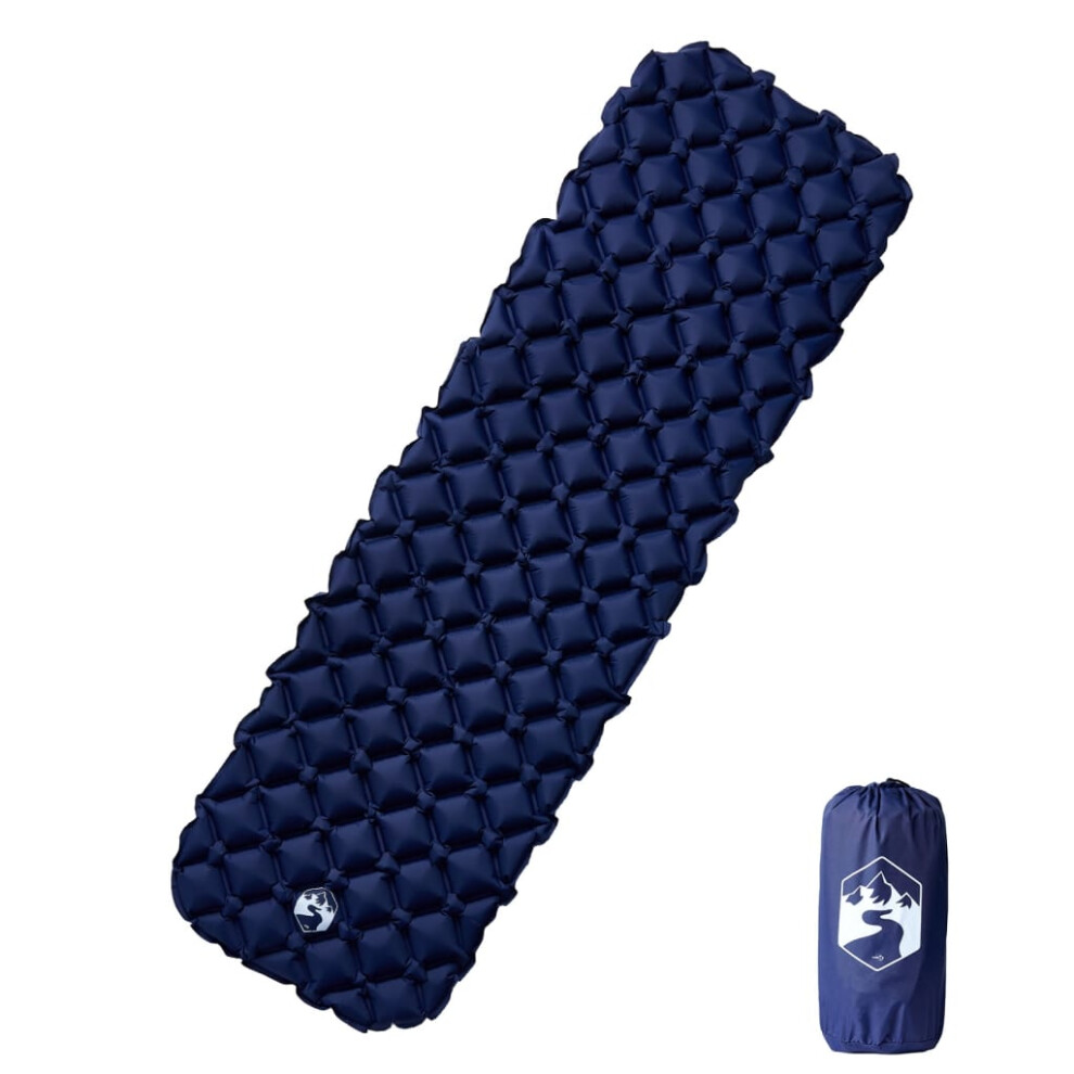 Vidaxl (Navy ) Inflating Camping Mattress Outdoor Air Mattress Picnic Sleeping Mat Blue